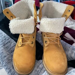 Timberland Woman Waterproof Fleece Fold-Down Boots